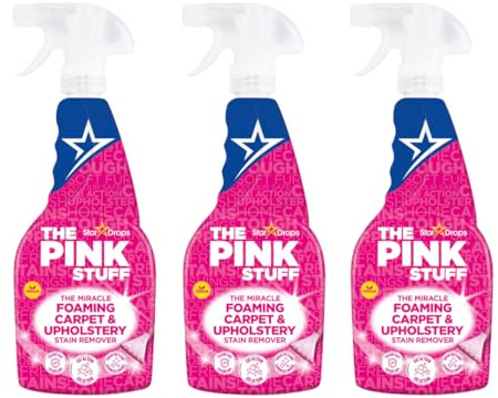 The Pink Stuff Miracle Foaming Carpet and Upholstery Stain Remover, 500ml, Pack of 3