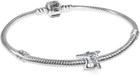PANDORA Damenarmband Starterset Silber Funkelnder Blauer Absolventen-Hut | Schmuck-Bundle für Frauen, Armband mit Charm, symbolisches Geschenkset