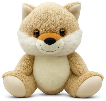 Mel-O-Design Kuscheltier Wolf 28 cm – Niedliches Plüschtier Wolf weich, Stofftier im Kawaii-Stil – Geschenk.