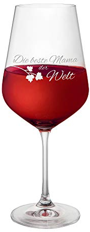 Copa de vino tinto con grabado en alemán Weltbeste Mama, personalizable – Regalo para madres, día de la madre, cumpleaños