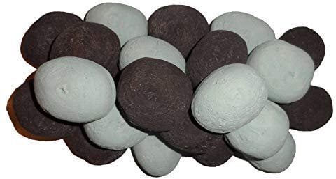 30 Gas Fire Replacement Ceramic Pebbles Replacements/Bio Fuels/Ceramic/Boxed (DUCK EGG AND BROWN)