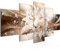 Runa Art Bild Wohnzimmer Schlafzimmer Blumen Lilien 5 Teilig Abstrakt Beige Braun Wandbilder auf Vlies Leinwand 020153a