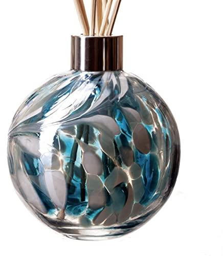 Glass Friendship Reed Diffuser 11.5cm Ball Teal White REM01TW, Housewarming