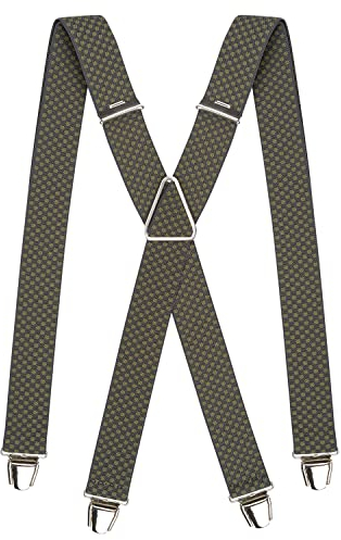 Pierrot Hosenträger für Herren Breit Made in Germany/France - Ultrastarker Gummizug & 4 Extra Starke X-Clips - Verstellbare Länge bis zu 130cm - Garantie auf Lebenszeit