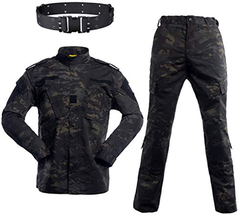 Airsoft Paintball Tactical Suits Männer Jagdkampf BDU Uniform Jacke Camo Shirt & Pants mit Gürtel zum Schießen Jagdkriegsspiel S