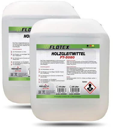 Flotex® Ergiebiges Holzgleitmittel [2x10 Liter] | Silikonfreies Holz Gleitmittel für Hobelmaschine, Frästische, Werkstattmöbel | Gleitmittel für Holzbearbeitung