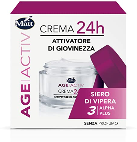 Matt, AGEACTIV Intensive Lifting, Crema Viso e Collo 24h, con Siero di Vipera 3-Alpha Plus, Idrata la Pelle, Riduce le Rughe, Ideale per una Pelle Distesa e Rilassata, Senza Profumo, 50 ml