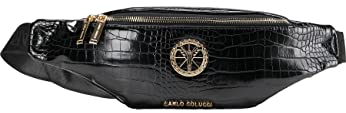 Carlo Colucci Bauchtasche in Kroko-Optik Schwarz OS