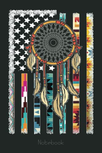 Native American Veteran dreamcatcher USA American Flag Notebook: US Navy Veteran Veterans Memorial Day, Journal 6 x 9, 110 Page Blank Lined Paperback Journal/Notebook Gift For Family Friends