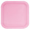 Trimming Shop 9 Heavy Duty Square Dessert Lovely Pink Disposable Plates 23cm - Colour Themed Paper Tableware for BBQs, Weddings, Anniversary, Birthday, Multipurpose Occasions (14 Pack)