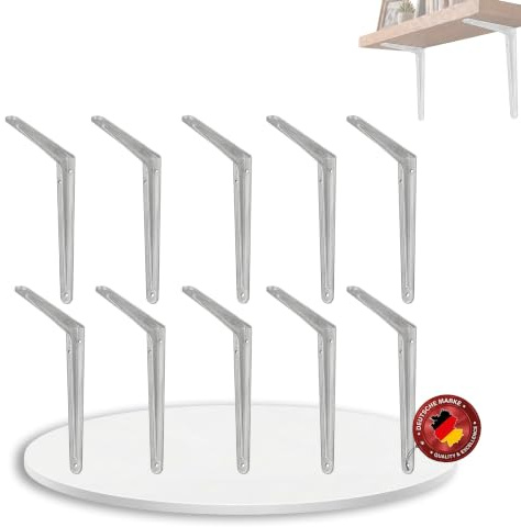 siwitec Profil-Konsole 450 x 500 mm aus Aluminium im 10er-Set, Regalwinkel mit 140 kg Traglast