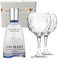 Gin Mare Premium Mediterranean Gin 42,7% Vol. 1000 ml - Due Bicchieri In Vetro Borgonovo 620 ml