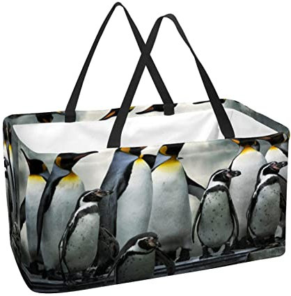 Rechteckiger Einkaufskorb Wäschekörbe Stoff Aufbewahrungsbox Boxen Pinguin Tier