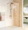 ECOLAM® WALK IN Dusche transparent Duschwand Trennwand Duschabtrennung Duschkabine 80x200 Gold goldenes Profil glamour elegant