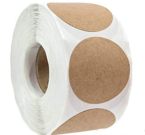 500 Stück runde Etiketten Danke Kraftpapier Verpackung Aufkleber für Süßigkeiten Dragee Geschenkbox Verpackungsbeutel Hochzeit Blume Danke Aufkleber-46-Kraft blanko