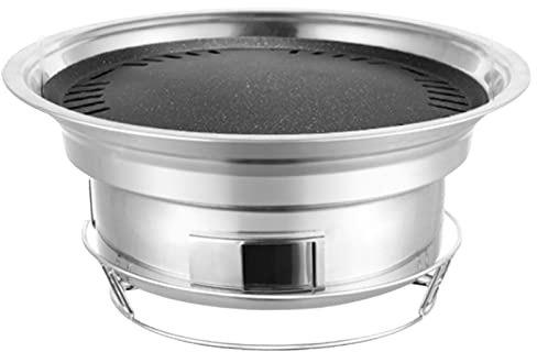 GiMlY Campinggrill aus Edelstahl, Holzkohlegrills Tischgrill,Tisch-Smoker BBQ-Grill für Picknick, rund,Outdoor-Ofenbrenner,Gartenterrasse, Wandern, Reisen, Picknick-BBQ,Grilling net + baking tray