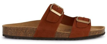 Geox Women's D Brionia L Flat Sandal, Brick, 4 UK