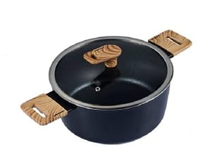 SCHÄFER Bratentopf mit Deckel Ø 20cm Maple Wood Geeignet für alle Herdarten Schwarz