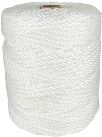 Cuerda Tendedero Exterior. Cuerda plastico, 5MM * 100M, Hecho en España, para persianas, toldos, Camping, Efectos navales, Bricolaje. Blanco