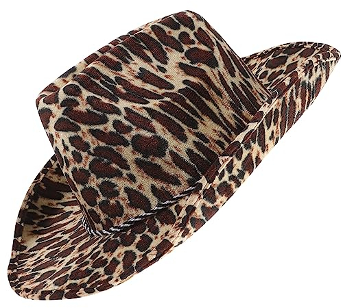 MAGICLULU -hut Breiter Sommerhut Zebra Muster Cowboyhut Mütze Mit Zebramuster Cowboyhüte Aus Leder Party Cowgirl- Hüte. Cowboyhut Für Kinder Westernhüte Kuhdruck Denim Mann Halloween