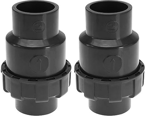 Create idea 2 Stück 50mm Wasserrückschlagventil Innenrückschlagventil Rohrklappe Rückschlagventil Wasserrohrverbinder Zubehör für Rückfluss PVC Grau