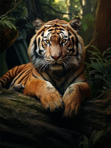 Leinwand Wandkunst Tiger im Dschungel,40 * 60cmLeinwand Bilder Kunstdrucke Wandkunst Leinwand Malerei Poster