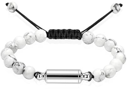 VCCWYQK Lava Rock Bracelet With Tube Urn Bracelet for Ashes of Loved Ones Memorial Keepsake Cremation Bracelet for Women Men