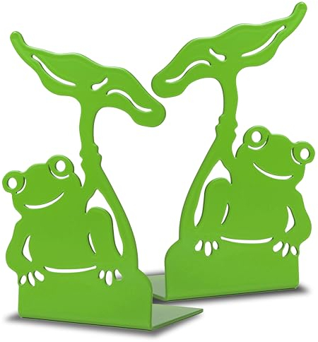 IPEA Serre Livres pour Enfants – Fabriqué en Italie – 2 pièces – Fantaisie Grenouille – Ferme Livres décoratifs en métal pour Chambre, Maison, école, Bureau, étagères – Porte-Livres pour Enfants