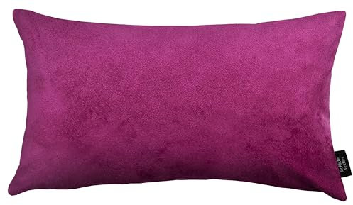 McAlister Textiles Matter Samt Knife Edge | Sofakissen mit Füllung in Fuchsia Pink | 50 x 30cm | erhältlich in 25 Farben | griffester Samt | pralles Samtkissen