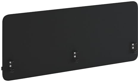 Kaiser + Kraft Akustik-Tischtrennwand Standard mit abgerundeten Ecken | Höhe 650 mm, Textil, Breite 1600 mm, schwarz