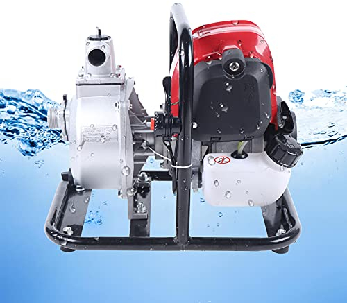 Bomba de agua de gasolina de 38 cc, motor de 4 tiempos, monocilindro, alta presión, riego de jardín, bomba de motor de gasolina, bomba de agua portátil de gasolina 8500 rpm