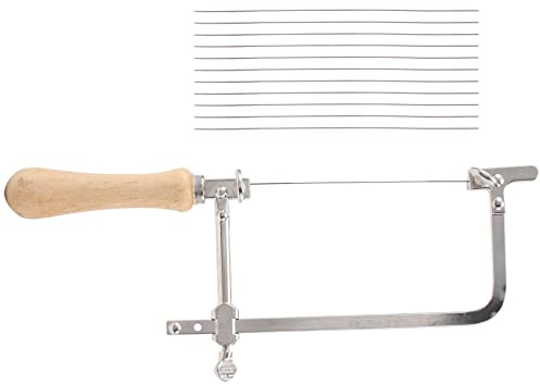 MABSSI Coping Saw Stahlrahmen und 12 StüCk Durchmesser 1 Mm DrahtsäGe, PräZises Schneiden für, Metall, Kunststoff Usw.
