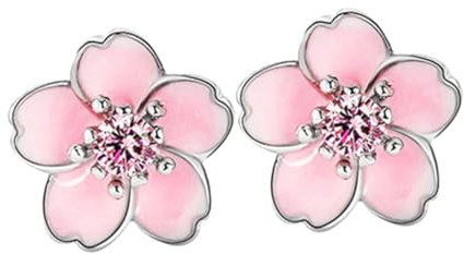 Holibanna 1paio Orecchini Fiore Argento Sterlingo Design Elegante e Semplice Da Rosa Accessorio Versatile Per Feste e Occasioni Speciali
