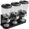 TRTO 1Pcs 6L Black Kitchen Triple Cereal Dispenser Dry Food Storage Container Machine