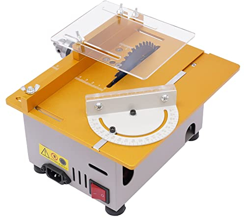 czyuRachel Mini Multifunctional Table Saw, 300w Mini-Tischkreissäge Tragbare Präzisions-Tischkreissägen Mit 4 Sägeblättern, Schnittdicke 0-29mm, Modellbau Kreissäge, Polieren, Schnitzen, Bohren