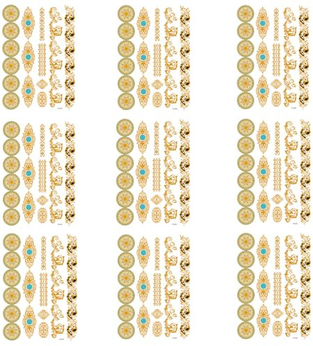 Tatouage Doré,9 Feuilles Tatouage Éphémère Femme doré Tatouage Mariage Tatouage Éphémère Tatouage Éphémère Femme Faux Tatouage femme Tatouage Femme pour Femmes Filles Fête Festival