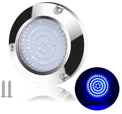 KOVNISE LED Underwater Light for Boats 316 Stainless Steel Boat Transom Mount Light, Waterproof LED Lights/Marine Lights 10-30V,for Stern Interior Navigation Deck Courtesy Night Fishing (Blue)