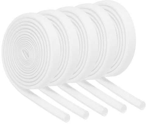 sourcing map Wire Insulation Braid Fire Sleeves,High Temp Silicone Coated Fiberglass Sleeving for Automotive Hose Lines Electrical Wiring White 5mm