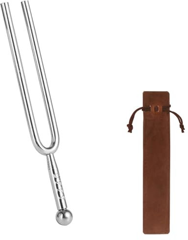 DHWEKU 1 Stück Stimmgabel 440 hz, 440 Hz Stimmgabel aus Edelstahl,Mit Fleece-Kordelzugtasche,Für Standard-Instrumente,Geigen,Gitarren Tuner-Equipment