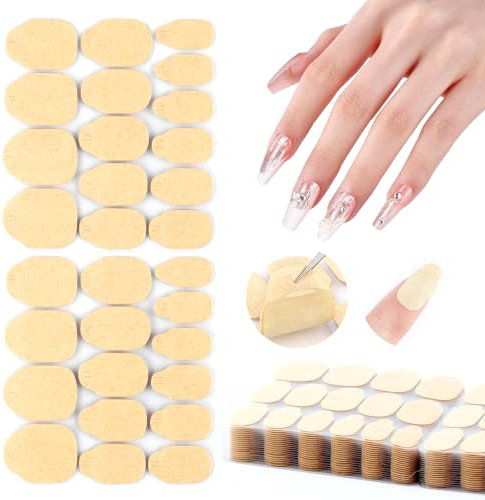 SAVILAND Nail Adhesive Tabs 600 PCS: Double Sided Jelly Glue Adhesive Stickers False Nail Stickers Nail Tabs for Press On Nails in 15 Sizes, 10 Sheets False Nail Glue Stickers for Home DIY Nail Art