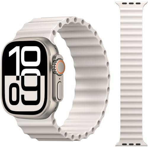 CeMiKa Ocean Sport Solo Loop Armband Kompatibel Mit Apple Watch 49mm 46mm 45mm 44mm, Silikon Atmungsaktiv Für iWatch Ultra 2 Ultra Series 10 9 8 7 6 5 4 3, Polarstern