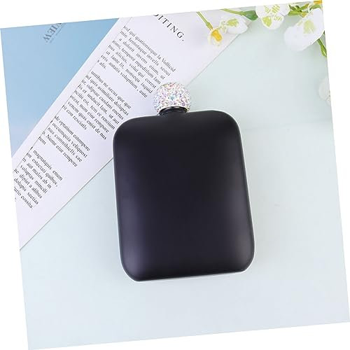 PRETYZOOM wine bottle travel bottles petacas de alcohol botella de vino petaca personalizada mini botellas de vino para favores jarra pequeña bote de vino de acero inoxidable Black