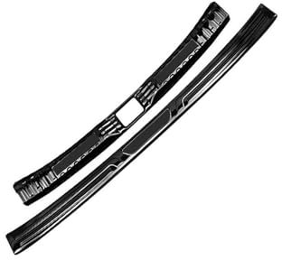 BLNETU Ladekantenschutz Für Toyota RAV4 XA50 Für Hybrid 2019-2024 Edelstahl-Trittplatten-Pedal-Kofferraum-Türschwellenschutzabdeckung Für Heckstoßstange (2 ST Schwarz)