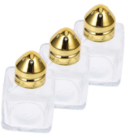 TOPPERFUN 3St Gewürzflaschen, klare Gewürzflaschen aus Glas mit Löchern, Sprinklerflasche, kleiner Sirupspender, Essigflasche, Mini-Einmachglas, Reise Salz- und Pfefferstreuer, Gewürzbehälter