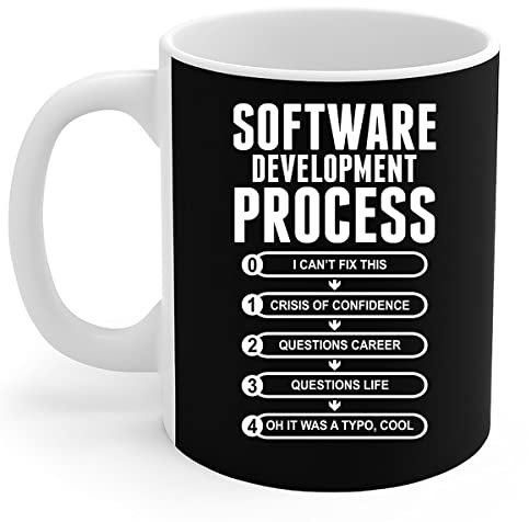 Programmierer - Lustige Softwareentwicklungsprozess-Programmierung Keramik Kaffeetassen Neuheit Trinkbecher Personalisiert Tasse Lustig Geschenk Für Kollegen Männer 330 Ml