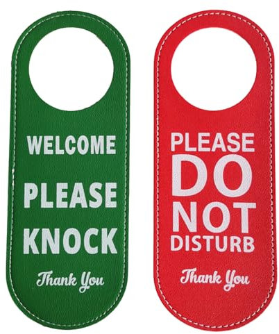 Do Not Disturb Door Sign, Double Sided Do Not Disturb Sign, 1 Pack Exquisite Do Not Disturb Door Sign, Red Green Pu Leather Do Not Disturb Sign For Office, Home, Hotel, Meeting