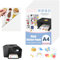 AOOTE Papel Adhesivo de Vinilo Transparente,26 Hojas Vinilo Adhesivo Imprimible A4 Impermeable,A4 Vinilo Imprimible Etiqueta para Impresoras Láser & de Inyección de Tinta,297x210mm