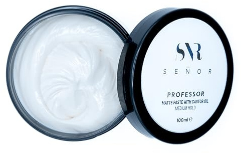 Señor Professor Matte Paste 100 ml - Mattes Finish, mittlerer Halt, mit Castoröl & Avocadoöl - Ideal für feines bis normales haar - Haarcreme ohne Rückstände