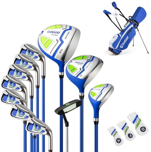 LIFEZEAL Set completo da golf da uomo, set da 15 mazze da golf con borsa da golf, set di mazze da golf con 460CC #1 Driver, #3 Fairway, ibrido, #5#6#7#8#9#P #S ferro, putter (blu)