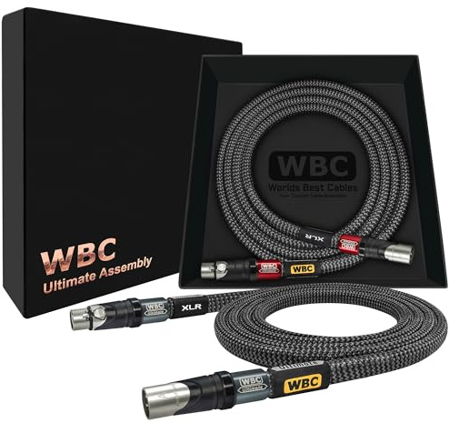 WORLDS BEST CABLES 3 Foot Ultimate – 18 AWG - Ultra-Pure OFC –Ultra-Low-Capacitance (8.5pF/ft)- Premium Audiophile XLR Cable Pair with Silver-Plated Custom Amphenol XLR Plugs & Carbon Tweed Jacket